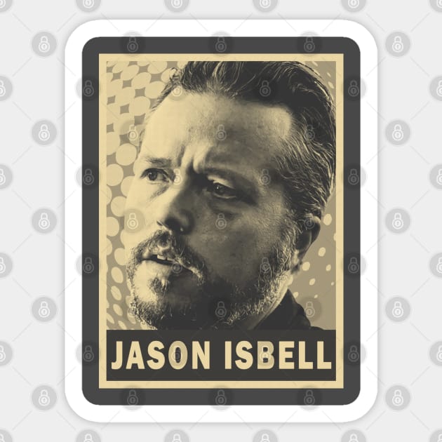 i'm Jason isbell//brown cream Jason isbell Sticker by oeyadrawingshop